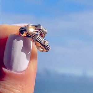 14k Yellow Gold Hexagon Huggies